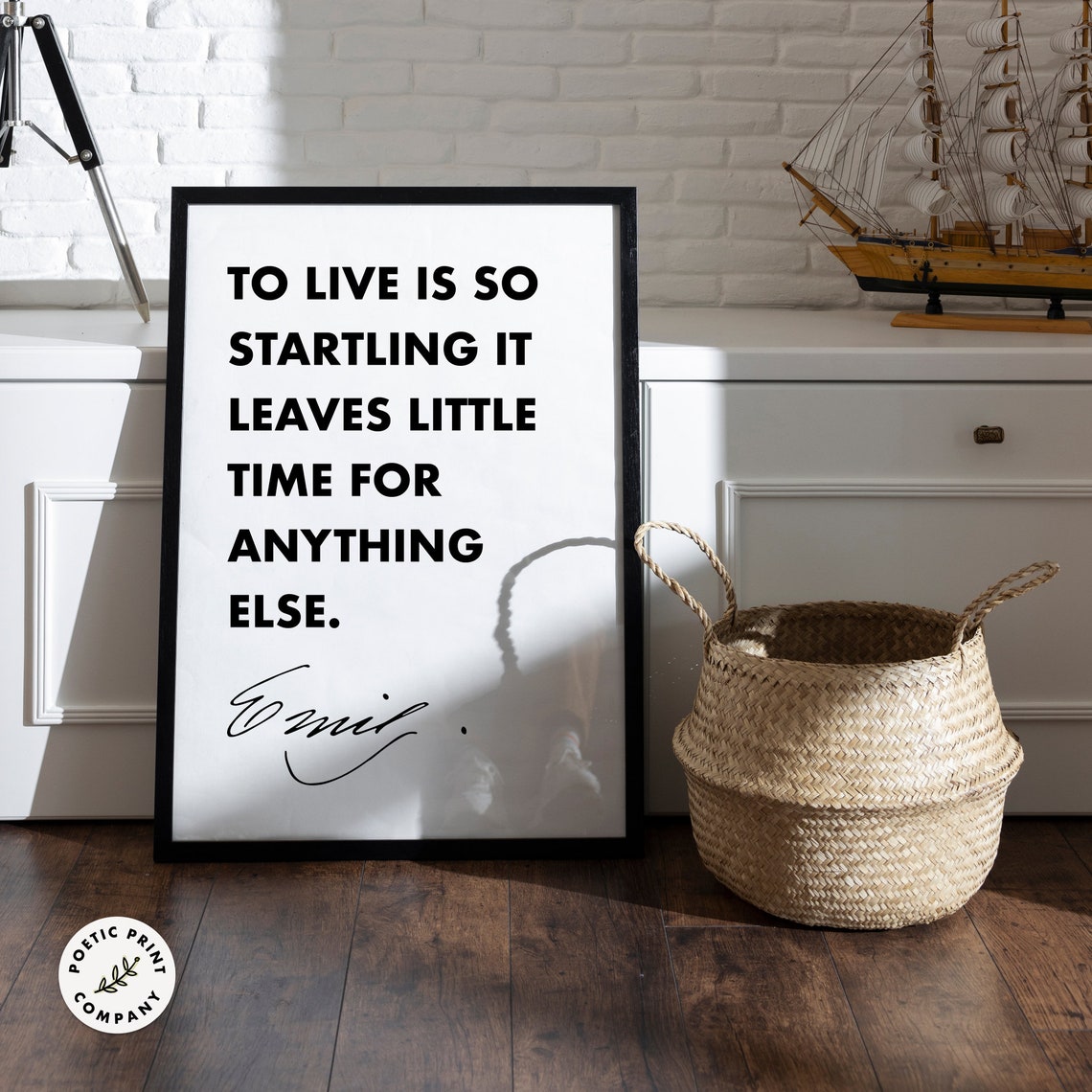 Emily Dickinson To Live Is So Startling Minimalist Quote Wall Art - Image 4
