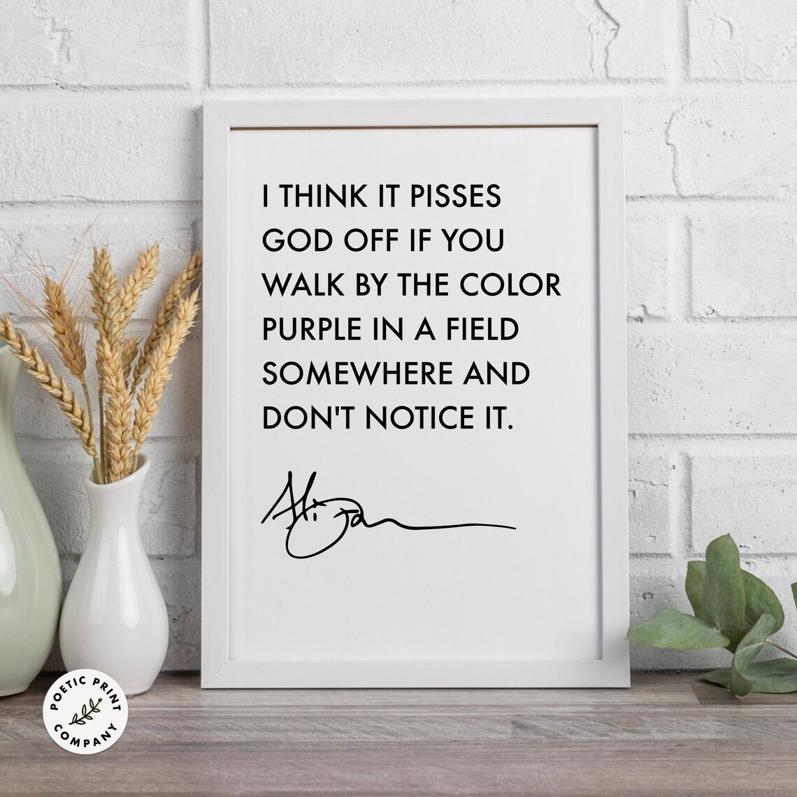 Alice Walker Quote, The Color Purple Poster Print - Image 6