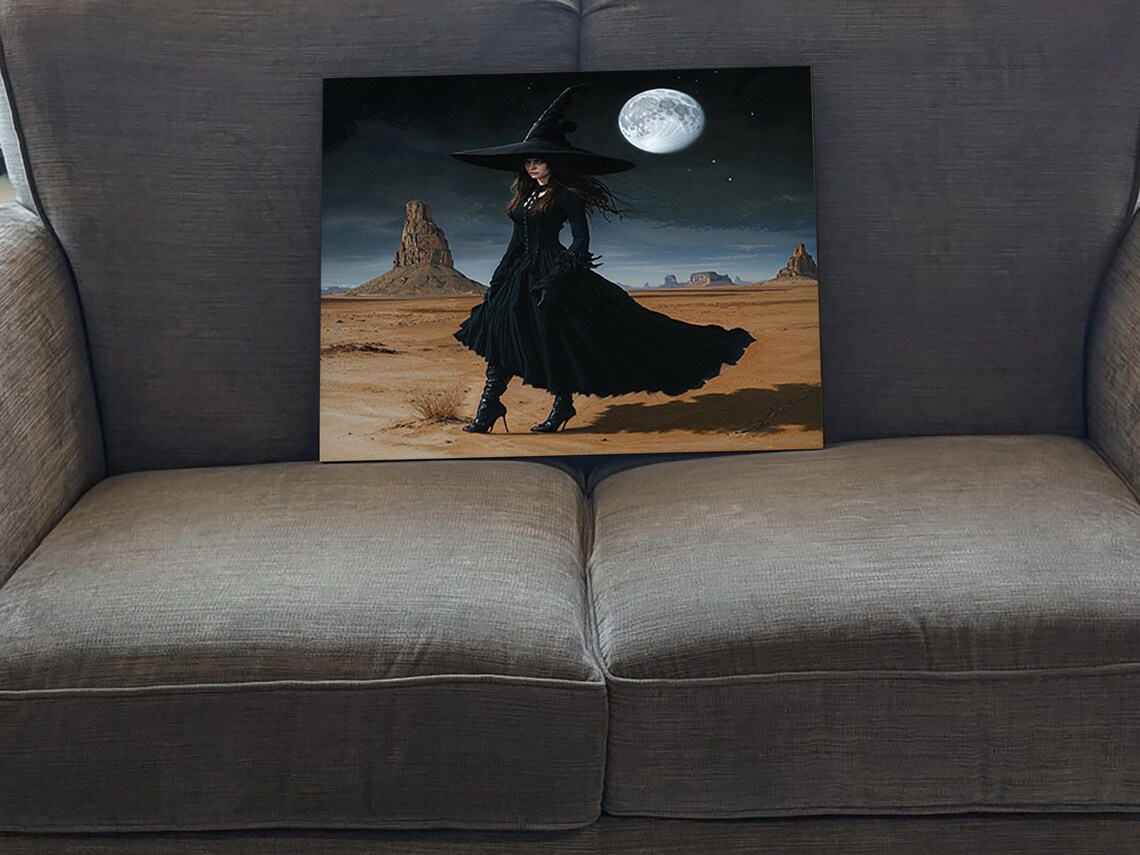 Sand Witch With Her Cat, Funny Halloween Art - Image 5