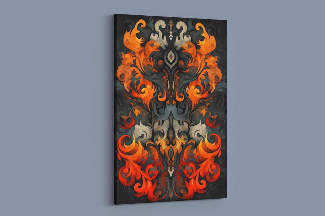 Fiery Swirl Design, Wall Art Print