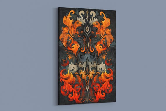 Fiery Swirl Design, Wall Art Print