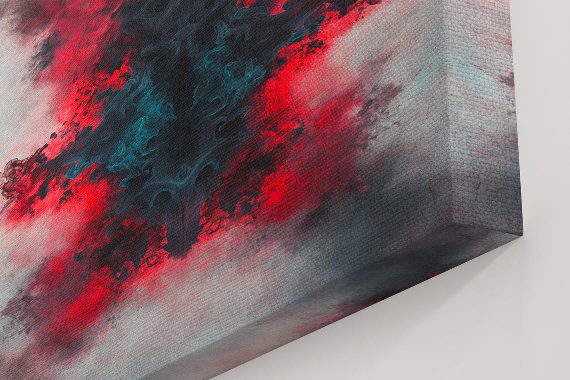 Abstract Red Ink Explosion Symmetrical Black Halo Art Poster - Image 5