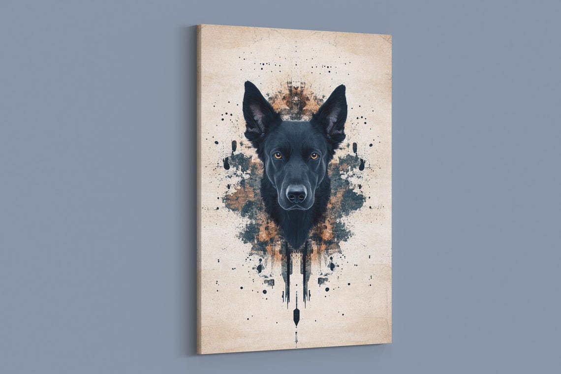 Regal Black Dog Portrait Art Print - Image 2