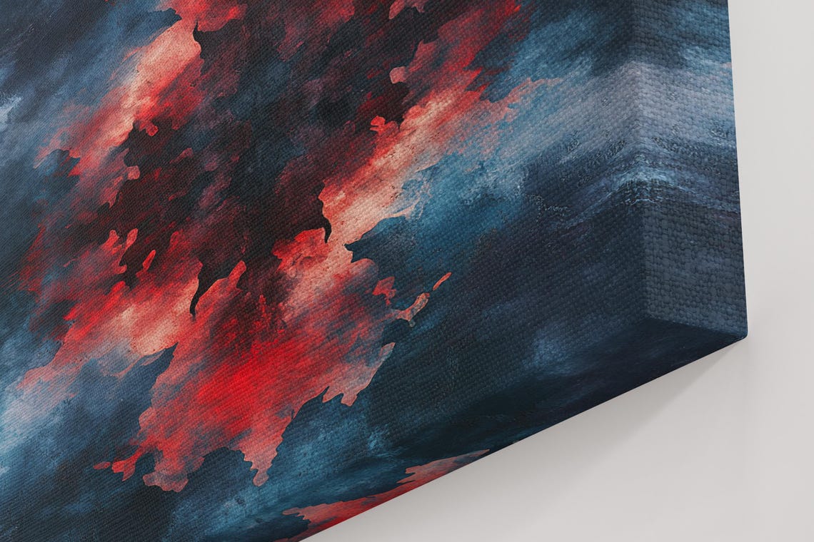 Red And Blue Ink Contrast Poster - Image 5