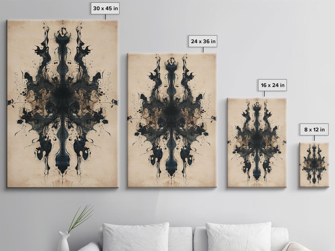 Monochrome Ink Symmetry Art Print - Image 3