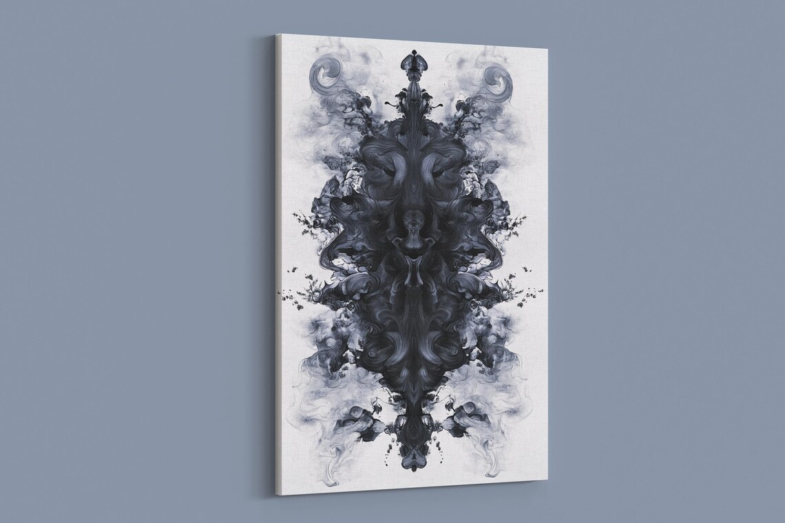 Monochrome Ink Swirl, Abstract Style Art Print