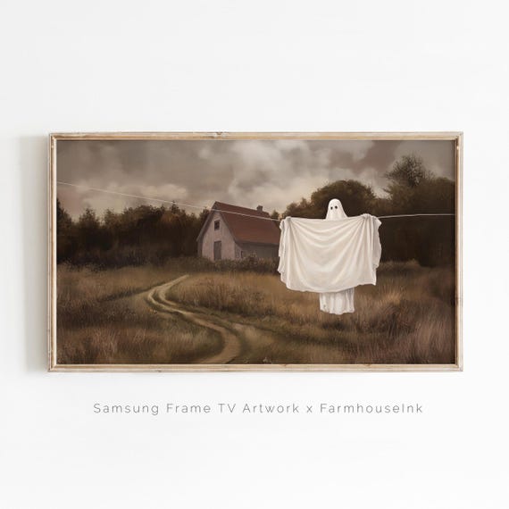 Samsung Frame Tv Art Laundry Western Neutral Halloween Decoration Haunted Farmhouse Frametv Background Autumn