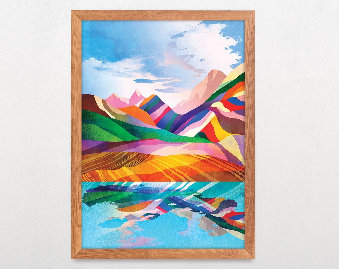 Sunny Day In The Mountains Landscape Art Print