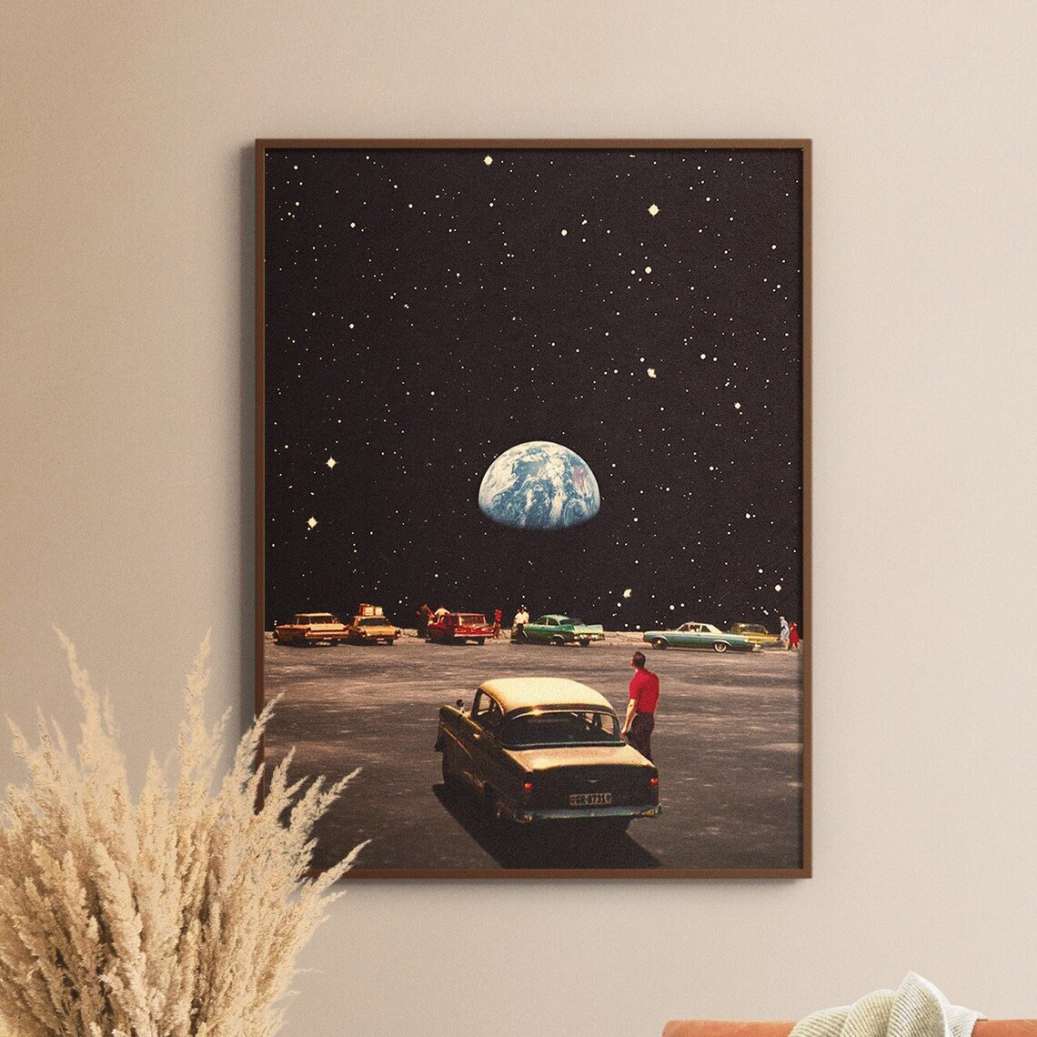 Missing Home Retro Futurism Space Collage Art Print