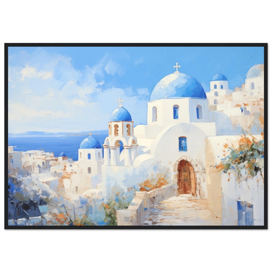 Santorini Wall Art Print, Impressionism