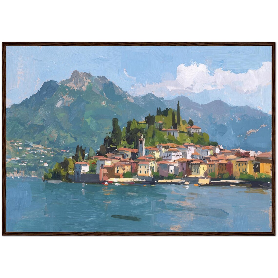 Lake Como Oil Painting, Bellagio North Italy Alps