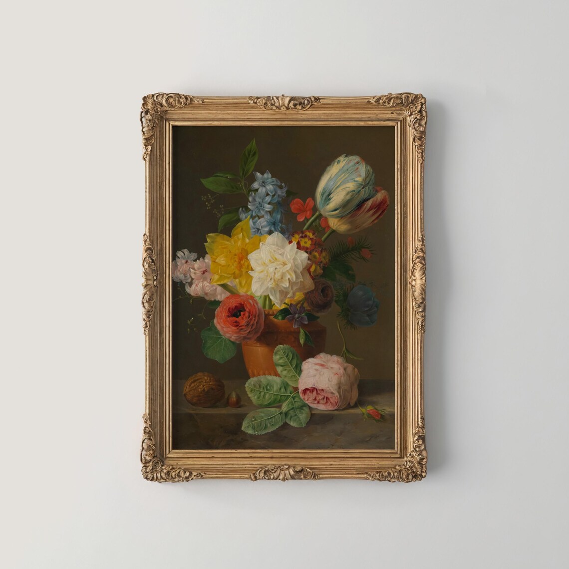 Colorful Tulip Bouquet Classic Dutch Floral Still Life Poster
