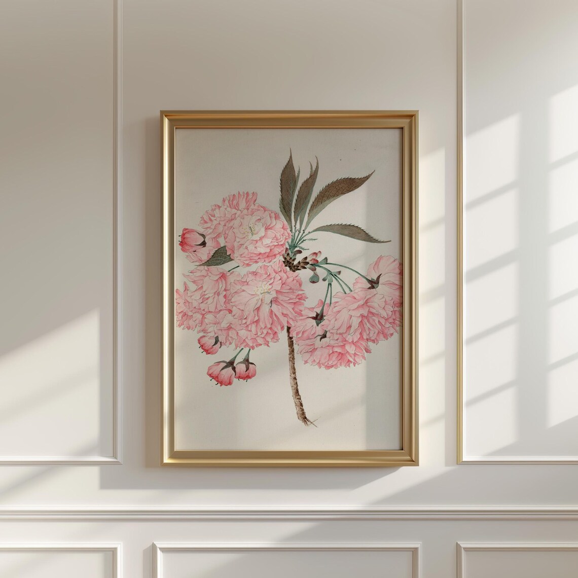Full Bloom Pink Cherry Blossom Cluster Botanical Painting Poster - Image 5