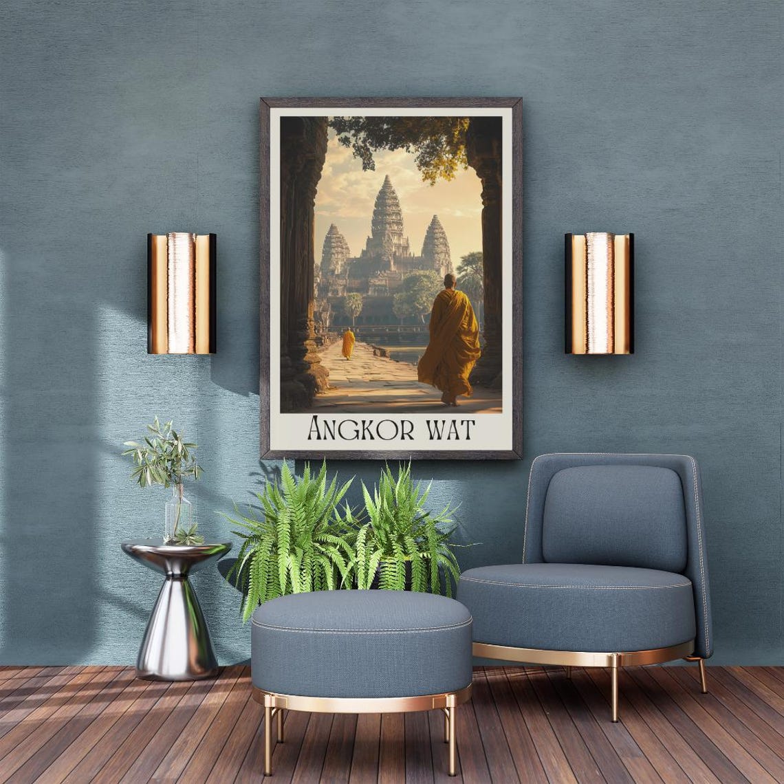 Angkor Wat Poster with Buddhist Monk at the Cambodian Temple - Image 3