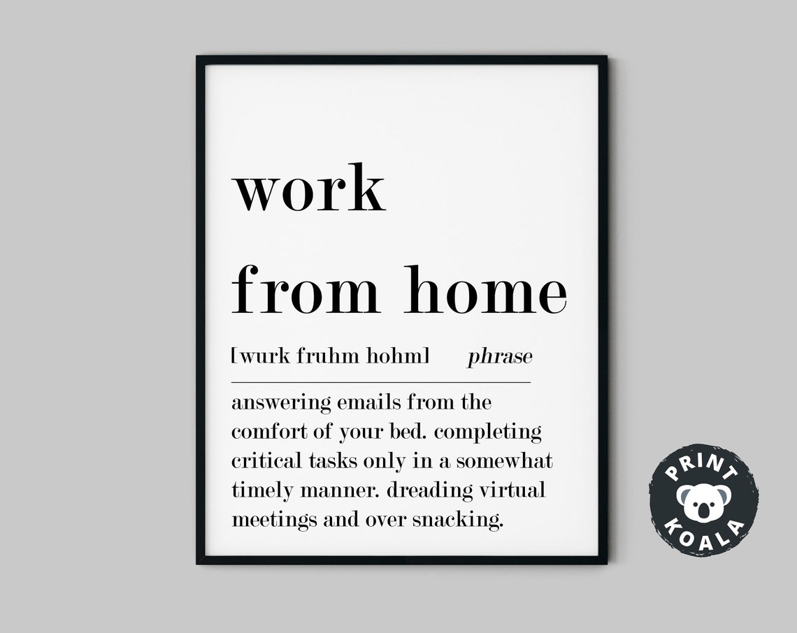 Work From Home Funny Phrase Definition Remote Work Humor Wall Poster - Image 5