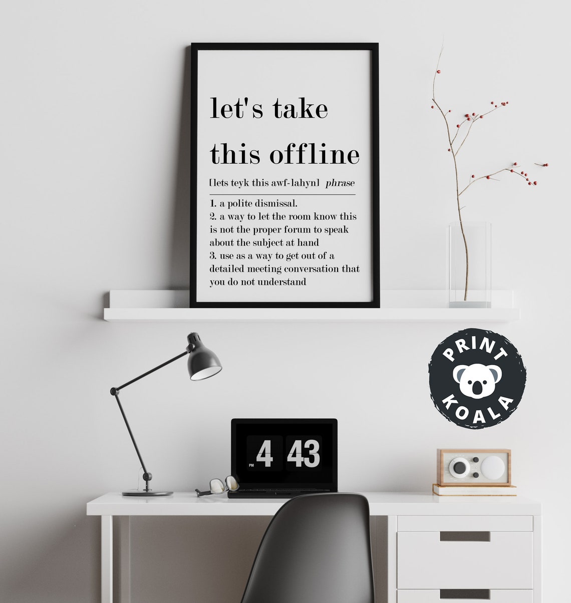 Let's Take This Offline Definition Funny Polite Dismissal Humor Poster