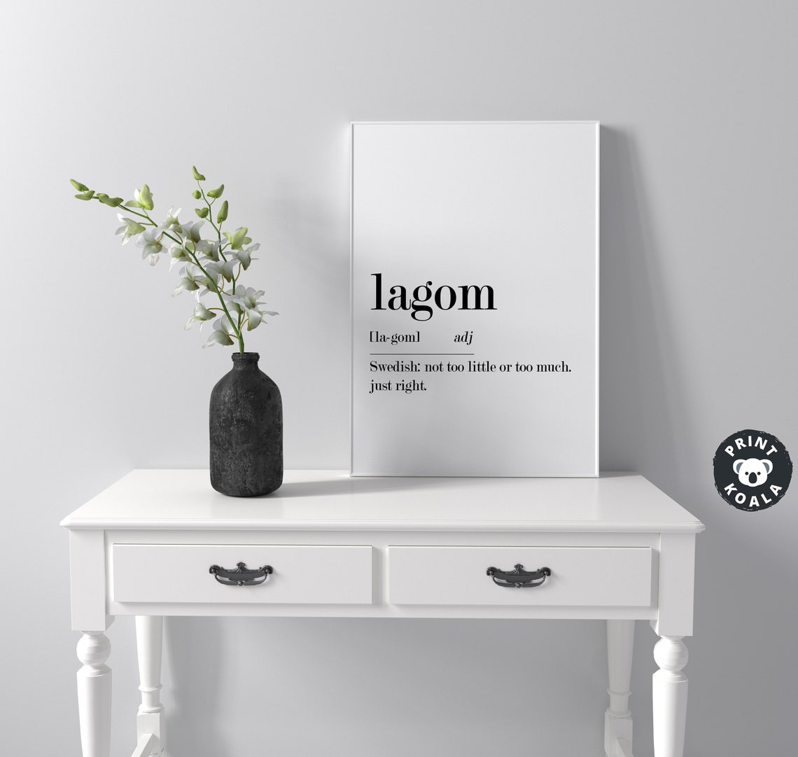 Lagom Swedish Definition Minimalist Home Decor Typography Wall Poster - Image 4