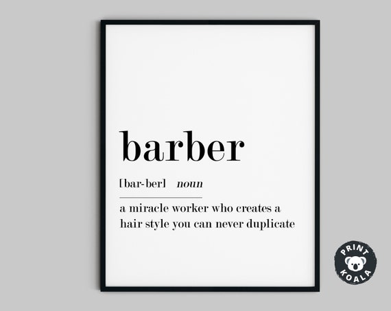 Barber Definition Print Barber Wall Art Stylist Wall Art Barber Quote Print Diy Home Decor Hairdresser Wall Art