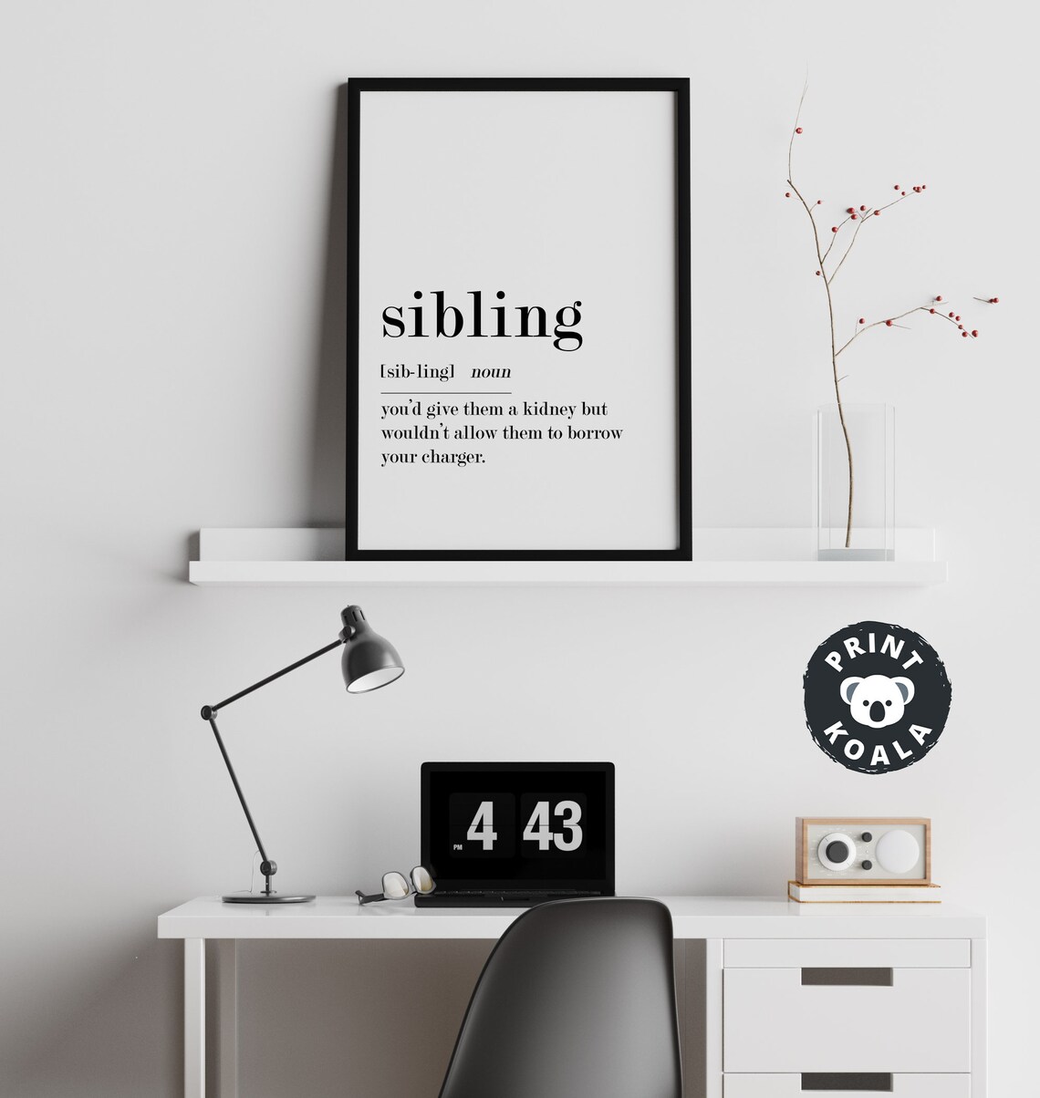 Sibling Funny Definition Noun Family Humor Brother Sister Wall Poster - Image 2