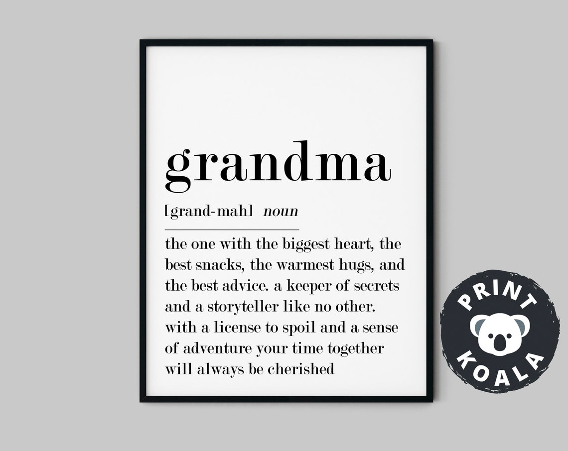 Grandma Definition Gifts For Grandma Grandma Gifts Gifts For Granny Grandma Poster Grandma Definition Art Grandma Wall Art