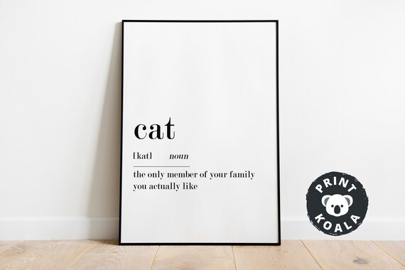 Funny Cat Definition Dictionary Style Cat Lover Humor Poster