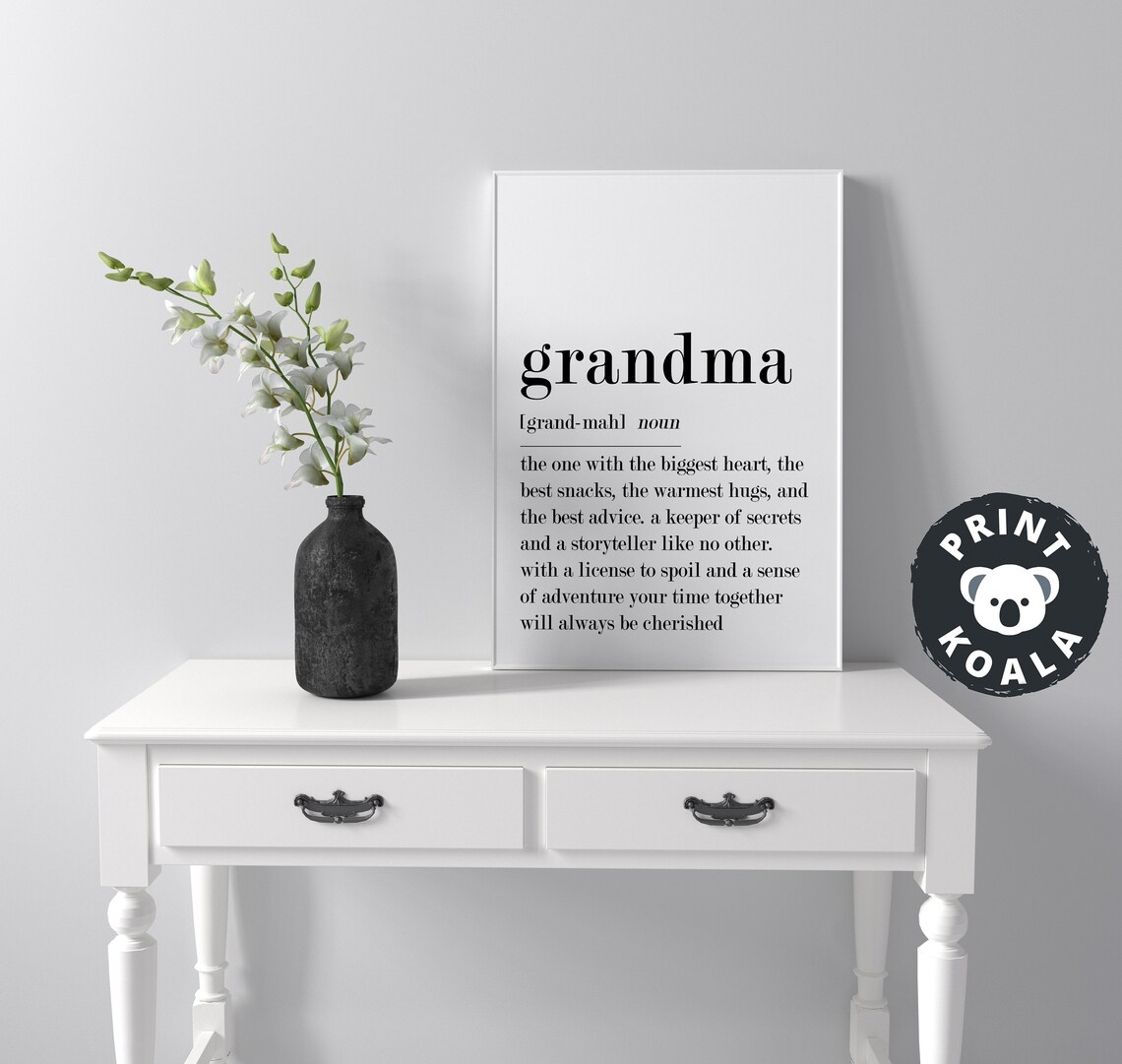 Grandma Definition Print Grandmother Gift Dictionary Family Wall Decor - Image 4