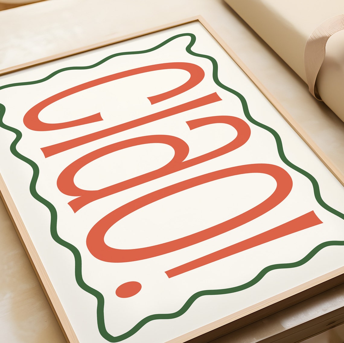 Ciao Big Bold Red Retro Typography Italian Greeting Art Poster - Image 3