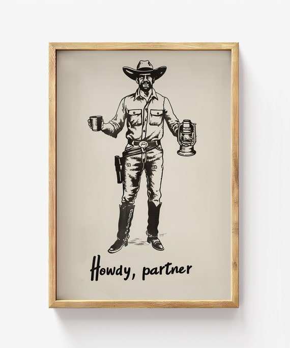 Cowboy Art Print Modern Southwest Decor