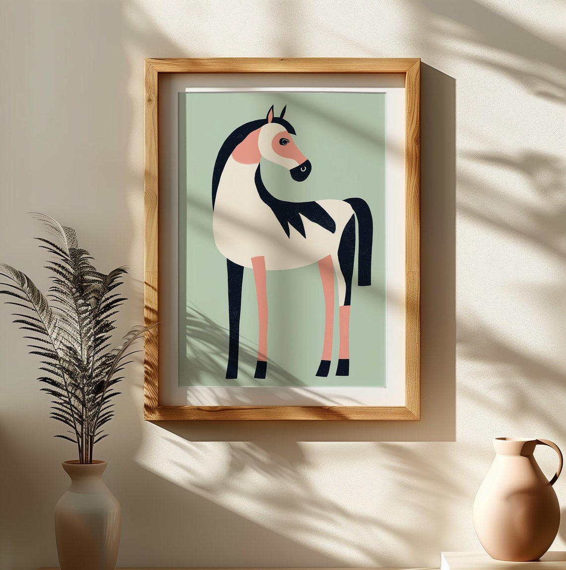 Modern Horse Art Print Abstract Equestrian Illustration