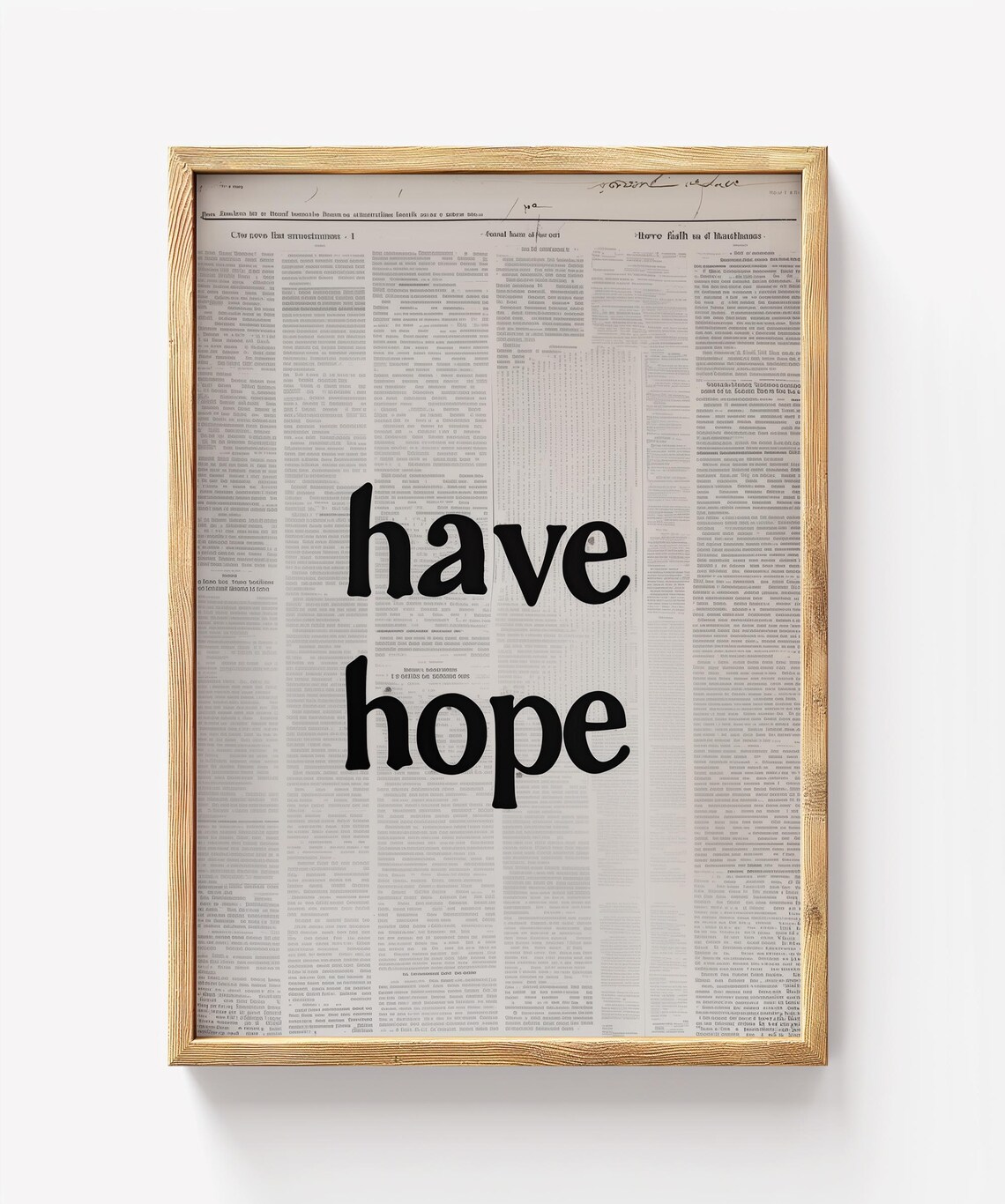 Have Hope Vintage Newspaper Motivational Art Print