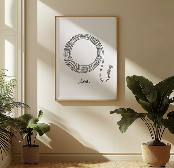 Lasso Line Art Print Modern Southwest Decor