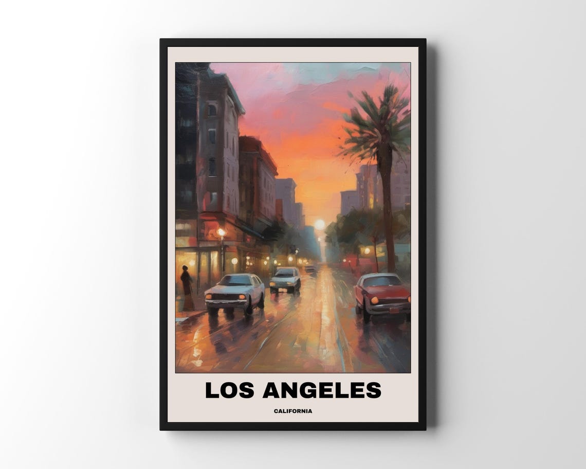 Los Angeles Poster Artwork, Minimalist Cityscape