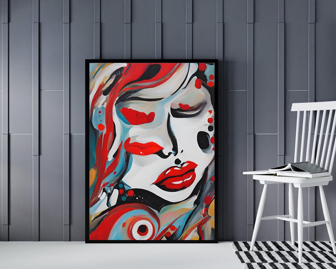Woman Portrait Pop Art, Colourful Abstract Face - Image 4