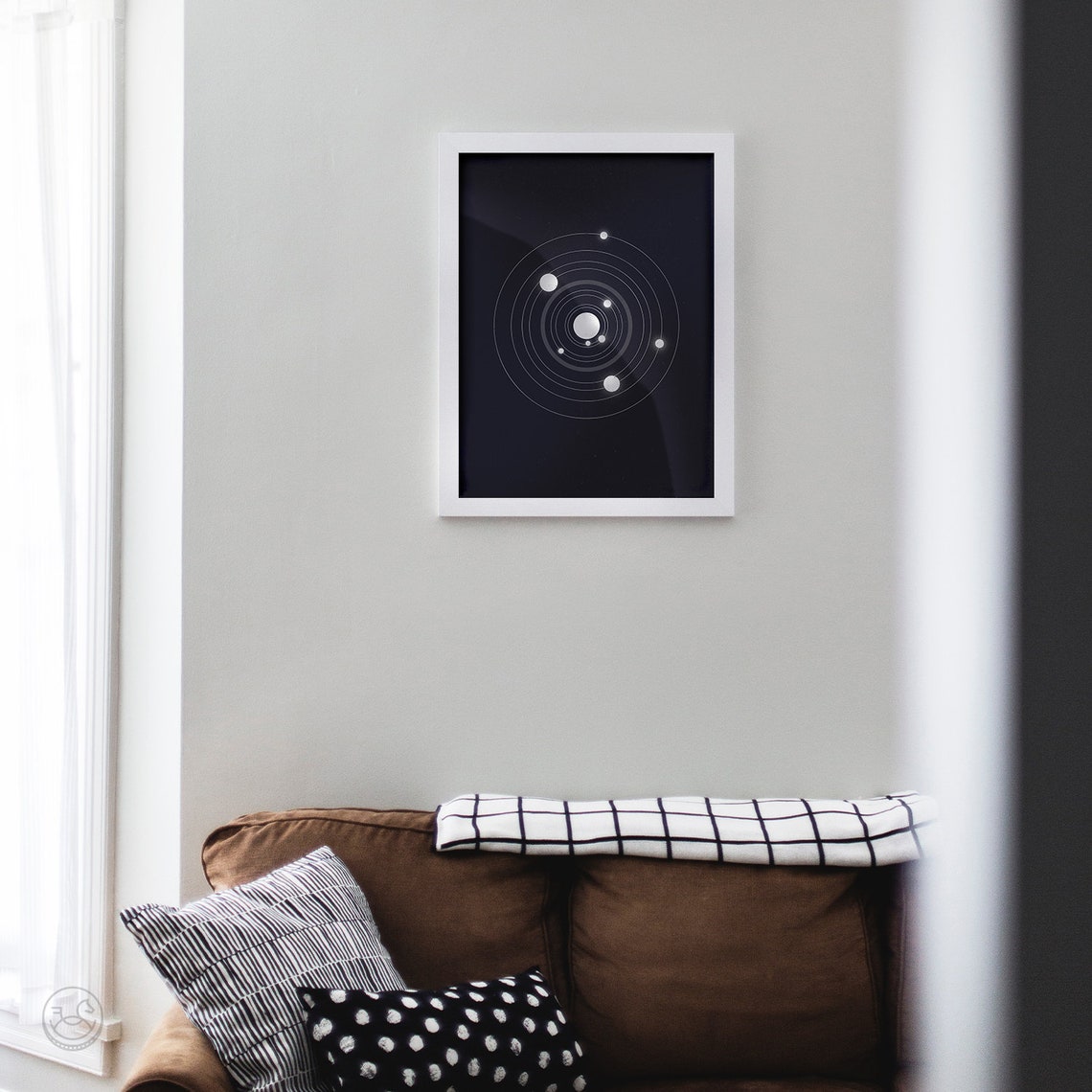 Minimalist Solar System Orbits Chart Dark Space Decor Poster - Image 3