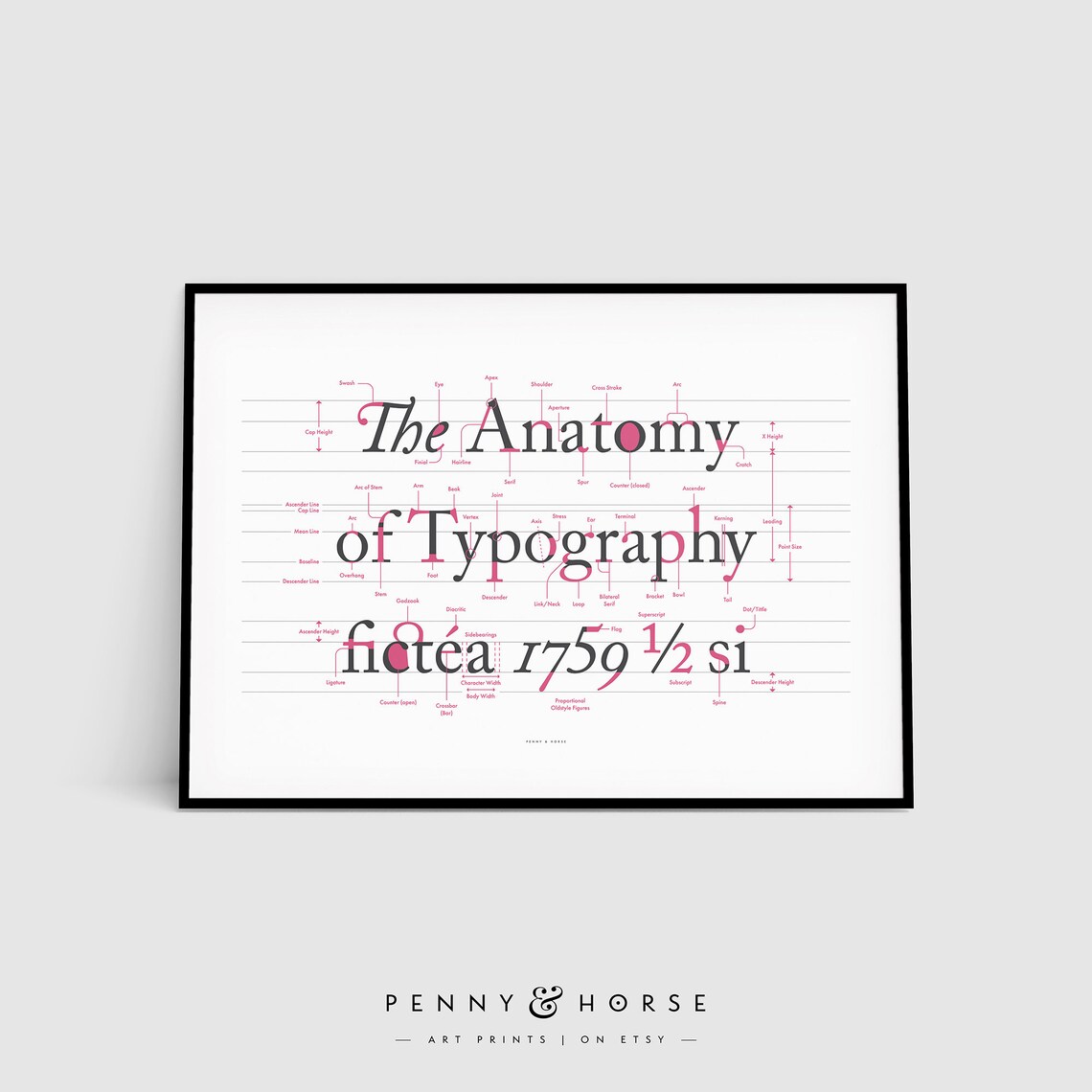 The Anatomy of Typography, Graphic Design Art Print - Image 2