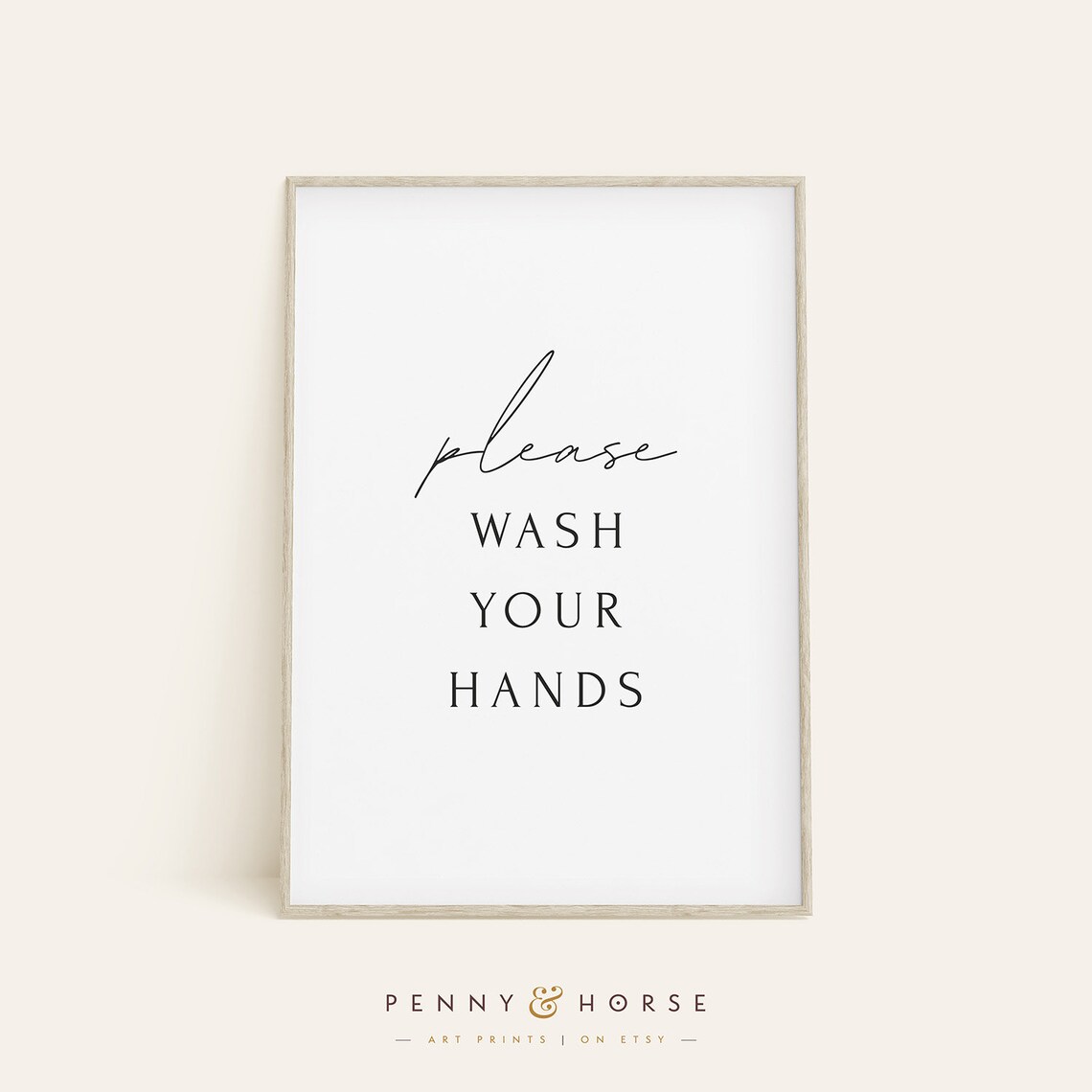 Wash Your Hands Bathroom Print, Guest Bath Decor