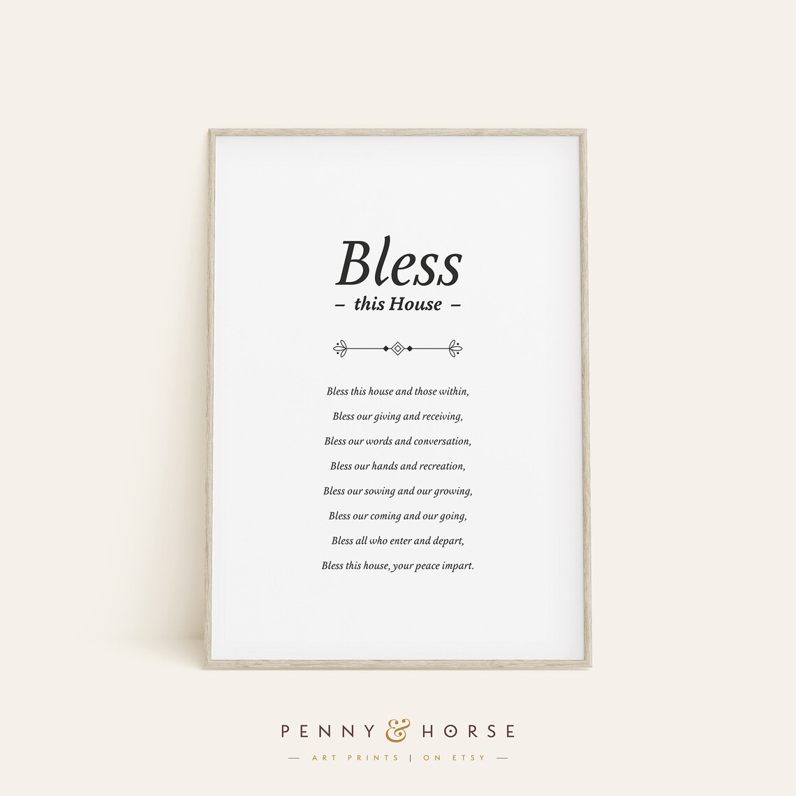 Bless This House Prayer Quote Wall Art Print