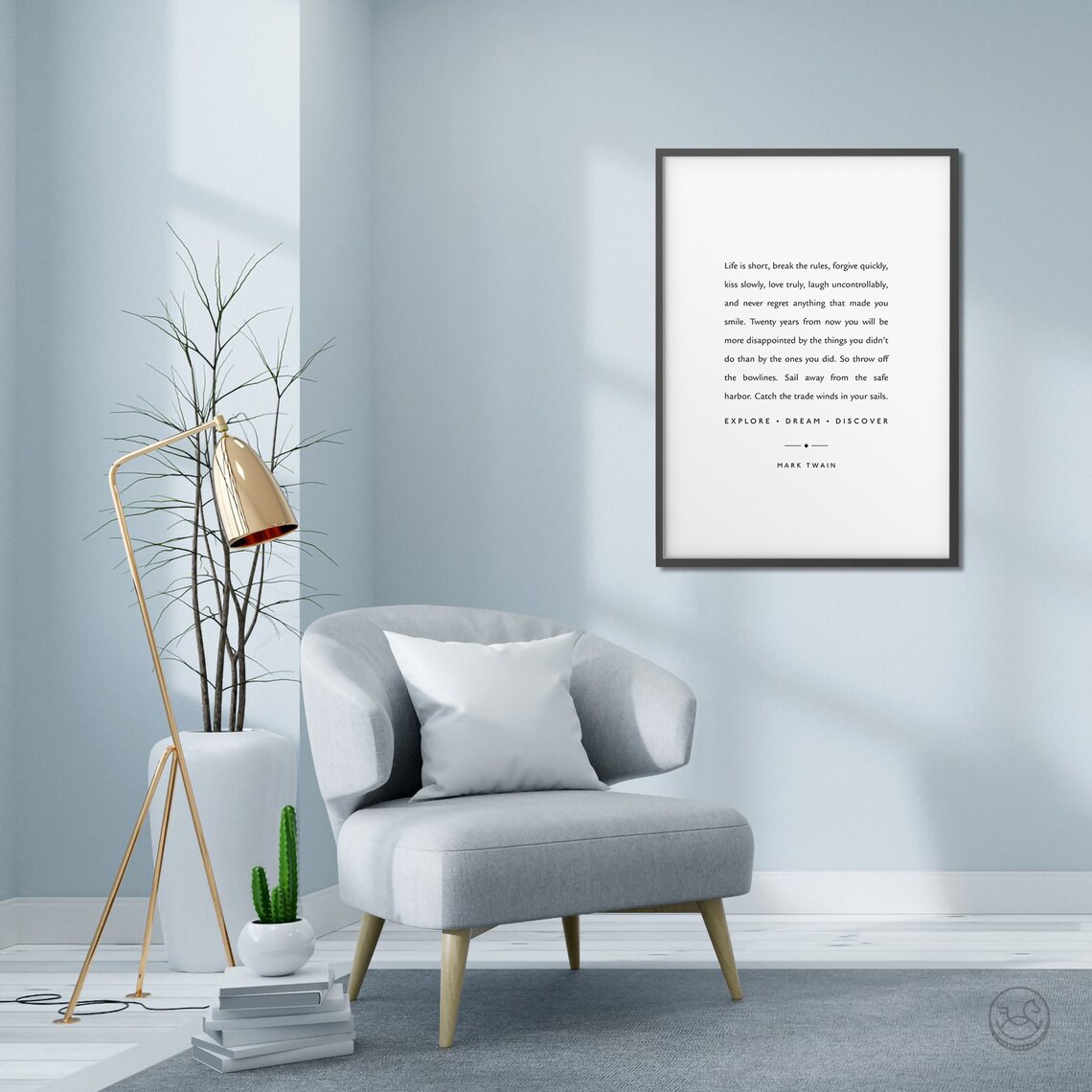 Life Is Short Mark Twain Quote Art Print - Image 2