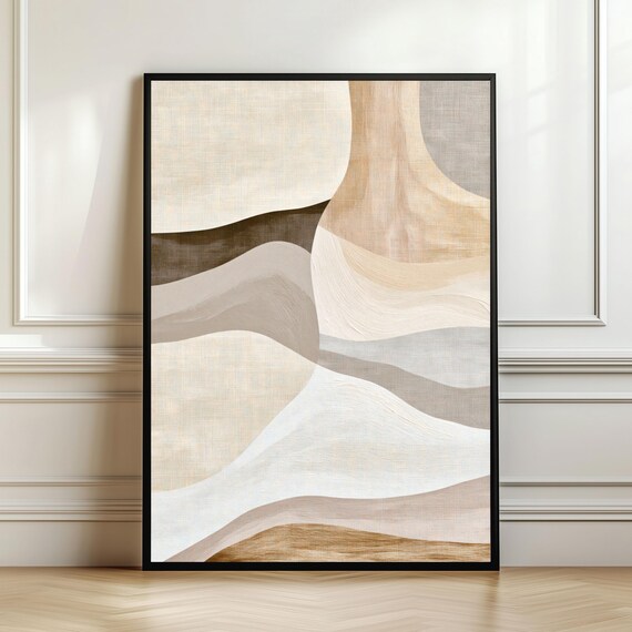 Neutral Abstract Linen Texture, Organic Modern Decor