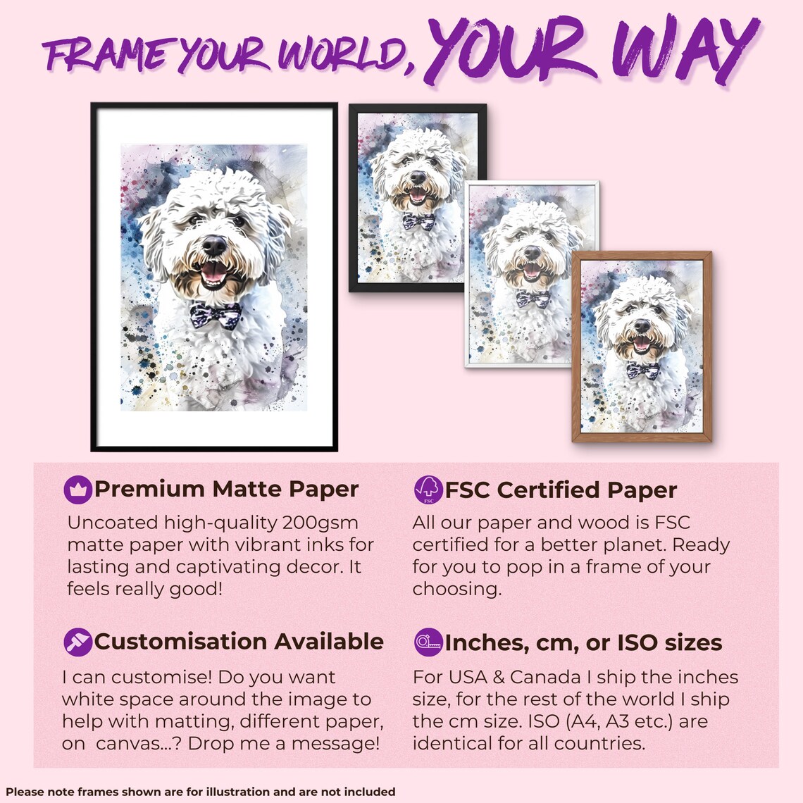Coton De Tulear Abstract Watercolour Dog Poster Print - Image 2