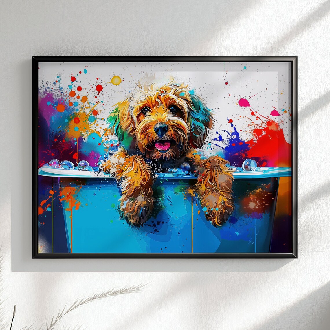 Cockapoo Pop Art Watercolour Doodle Art Print