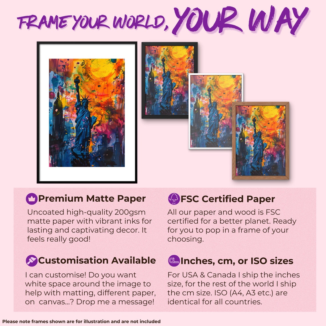 Statue Of Liberty New York City Poster Print Street Art Graffiti Painting Paint Splash Cityscape Abstract Travel Gift Manhattan America Usa - Image 2