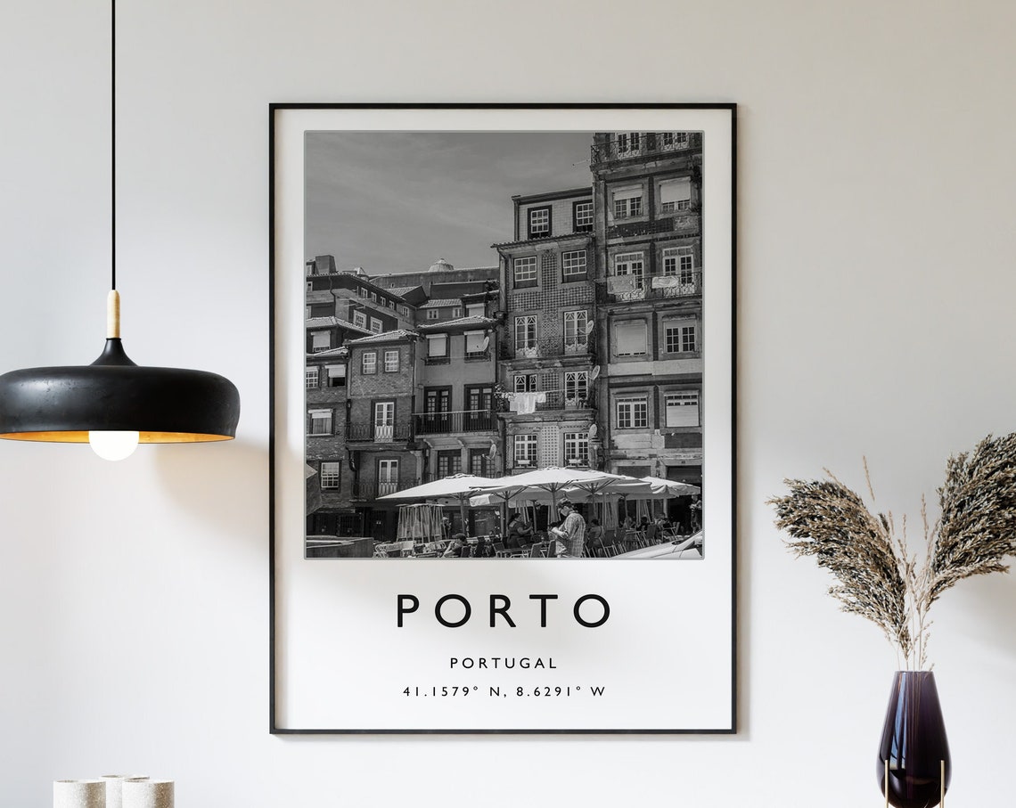 Porto Travel Print Porto Travel Poster Portugal Travel Print Portuguese Print Black And White Travel Poster Travel Art Travel Gift