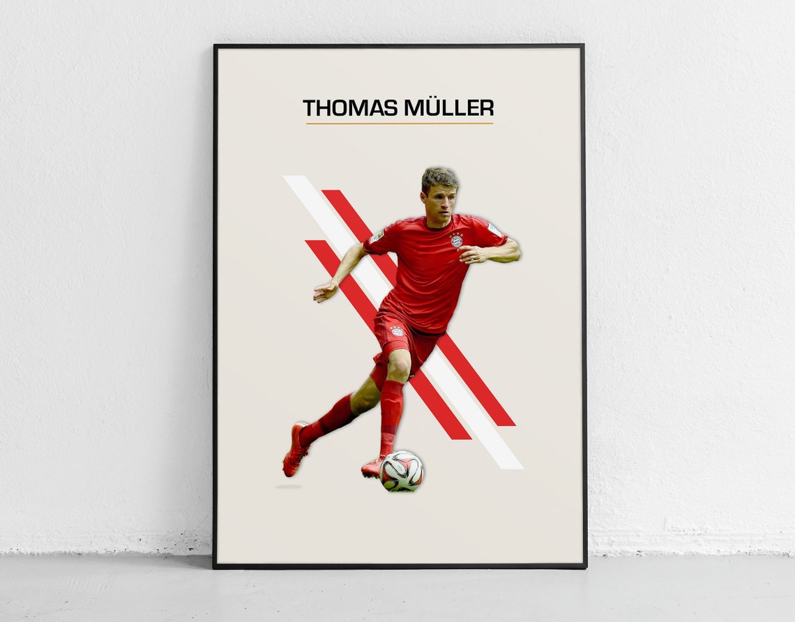 Thomas Muller Bayern Munich Star Striker Dribbling Action Poster
