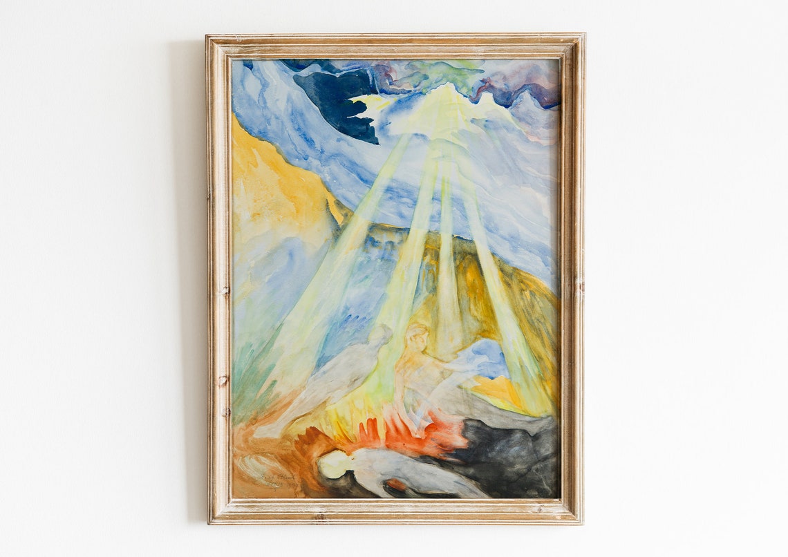 Hilma Af Klint Spiritual Abstract Light Rays Watercolor Art Poster