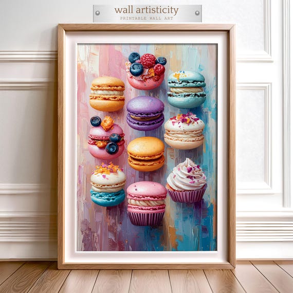 Macarons And Cupcake Poster, Kitchen Decor