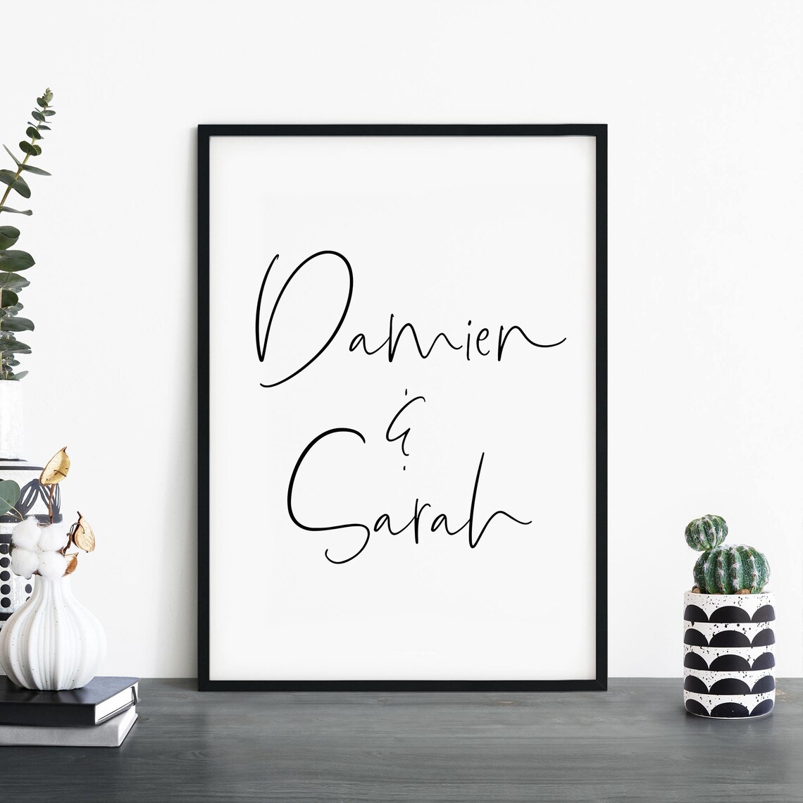 Custom Couples Names Poster Print, Personalized Text