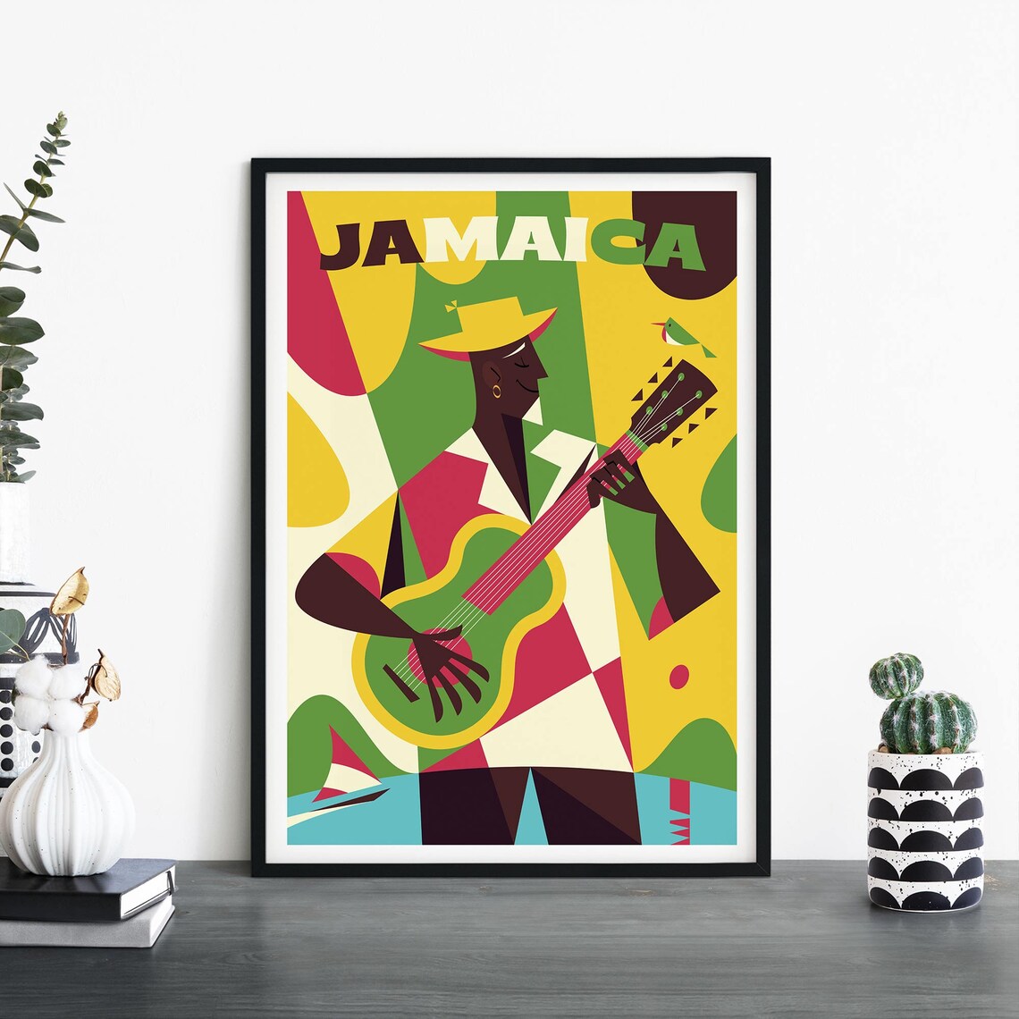 Jamaica Illustrative Travel Print Wall Art 4x6 5x7 A4 A3 A2 A1