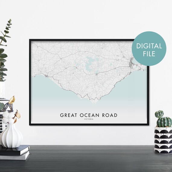 Great Ocean Road Victoria Australia Scenic Map Coastal Wall Poster