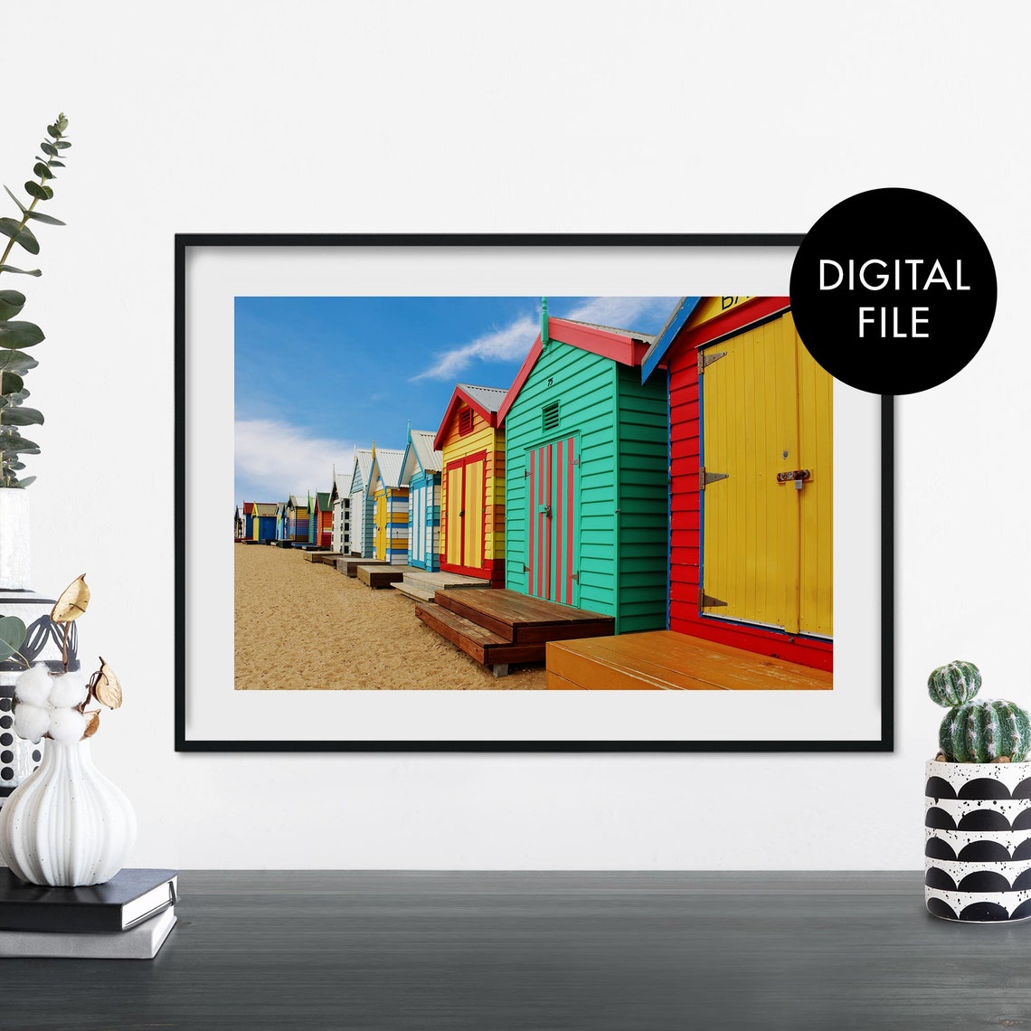 Colorful Brighton Bathing Boxes Beach Huts Photography Poster